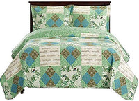 Royal Hotel Davina Queen Size, Over-Sized Coverlet 7pc Bedding Set, Luxury Microfiber Printed Quilt