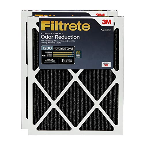 Filtrete AOR01-2PK-6E 16x25x1, AC Furnace Air Filter, MPR 1200, Allergen Defense Odor Reduction, 2-Pack, 16 x 25 x 1, 2 Pack