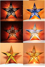 Load image into Gallery viewer, YueLian 17.71&quot; Silver Star Paper Lamp Shade Lantern Lampshade Lamp Cover Christmas Birthday Party Decor
