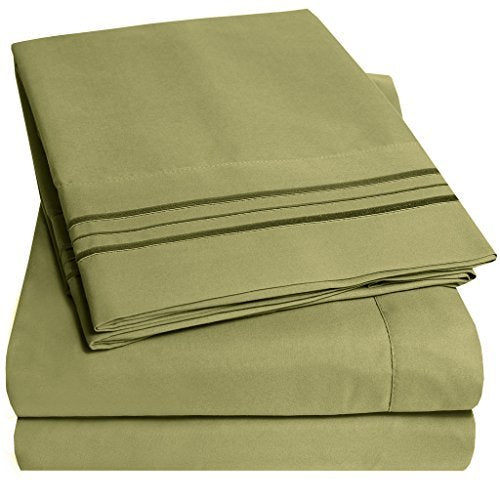 1500 Supreme Collection Extra Soft California King Sheets Set, Sage - Luxury Bed Sheets Set with Deep Pocket Wrinkle Free Hypoallergenic Bedding, Over 40 Colors, California King Size, Sage
