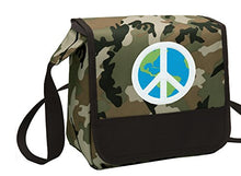 Load image into Gallery viewer, Camo Peace Sign Lunch Bag Shoulder World Peace Lunch Boxes
