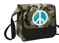 Camo Peace Sign Lunch Bag Shoulder World Peace Lunch Boxes