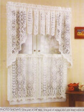 Load image into Gallery viewer, Hopewell Lace Kitchen Curtain - 36&quot; Tier (pr) - White
