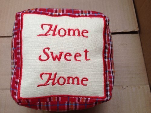 Door Stop Red Square - 'Home Sweet Home Christmas New Home All Occasion Gift