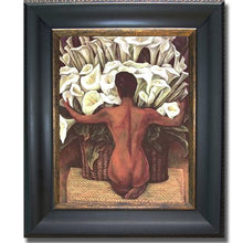 Load image into Gallery viewer, Artistic Home Gallery Nude with Calla Lillies by Diego Rivera Black &amp; Gold Framed Canvas (Ready-to-Hang)
