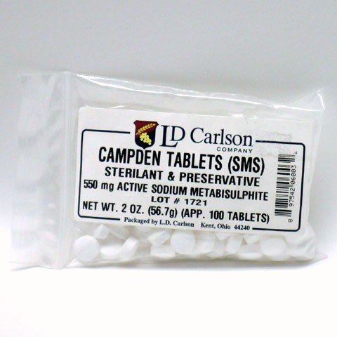 Campden Tablets (sodium metabisulfite) - 2 Oz(100 Tablets)