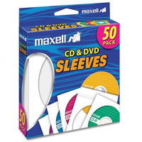 Maxell CD-400 CD/DVD Sleeves (50-Pack) - Sleeve - Slide Insert - Blue