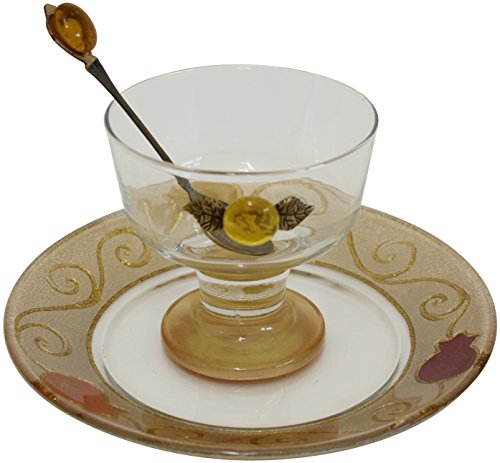 Majestic Giftware LACD6 Glass Passover Charoset Dish, 4-Inch