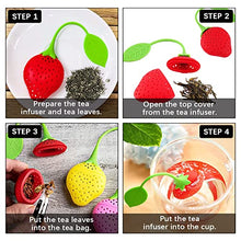 Load image into Gallery viewer, HMIEPRS Innovative Strawberry Shape Design Silicone Loose Tea Infuser, Strainer, Steeper, Teapot &amp; Teacup(8PC, Strawberry Shape)
