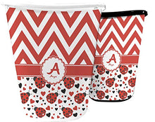 Load image into Gallery viewer, RNK Shops Ladybugs &amp; Chevron Waste Basket - Single Sided (White) (Personalized)
