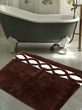 Load image into Gallery viewer, WARISI - Wave Collection - Microfiber Area, Bedroom Bathroom Rug, 34 x 21 inchess (Brown Ivory)

