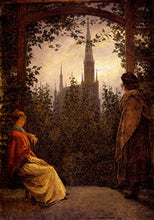 Load image into Gallery viewer, Watching the church by Caspar David Friedrich. 100% Hand Painted. Oil On Canvas. Reproduction (Unframed and Unstretched). Painting Size 48x68 inch.
