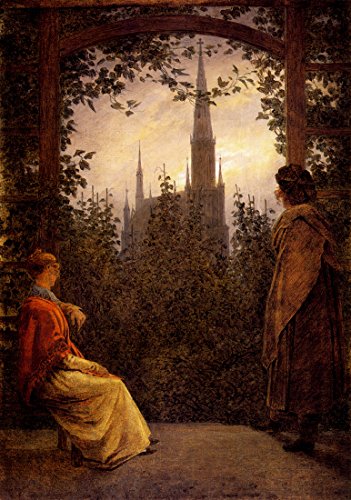 Watching the church by Caspar David Friedrich. 100% Hand Painted. Oil On Canvas. Reproduction (Unframed and Unstretched). Painting Size 48x68 inch.