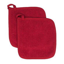 Load image into Gallery viewer, Ritz Royale Collection 100% Cotton Terry Cloth Pot Holder Set, Kitchen Hot Pad, 2-Pack, Paprika Red

