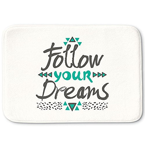 DiaNoche Designs Memory Foam Bath or Kitchen Mats by Pom Graphic Design - Follow Your Dreams, Large 36 x 24 in