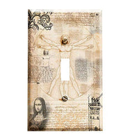 Da Vinci Vitruvian Man Collage Switchplate - Switch Plate Cover