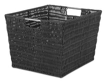 Load image into Gallery viewer, Whitmor Rattique Storage Tote Black
