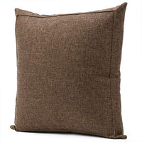 Jepeak Burlap Linen Throw Pillow Cover Cushion Case, Farmhouse Modern Decorative Solid Square Thickened Pillow Case for Sofa Couch (24 x 24 inches, Dark Brown)
