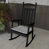 A & L Furniture Yellow Pine Classic Porch Rocker Chair, Dark Green