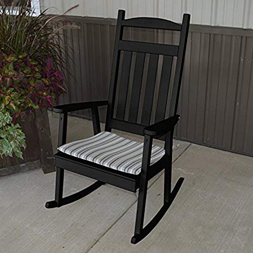 A & L Furniture Yellow Pine Classic Porch Rocker Chair, Redwood Stain