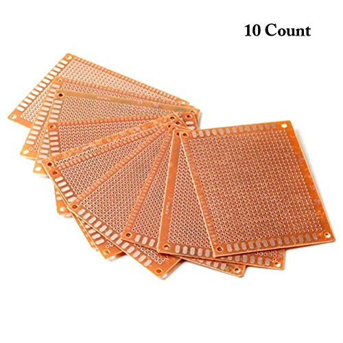 AKOAK 7 x 9 cm Solder Finished Prototype PCB for DIY Circuit Board Breadboard,Pack of 10