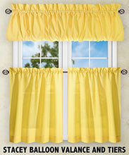 Load image into Gallery viewer, Ellis Curtain Stacey Sheer Tailored Tier Pair Curtains, 56&quot; x 24&quot;, Yellow
