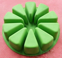 Creativemoldstore 1pcs 10 Holes Triangle Free Cutting Silicone Cake Baking Pan DIY Mold