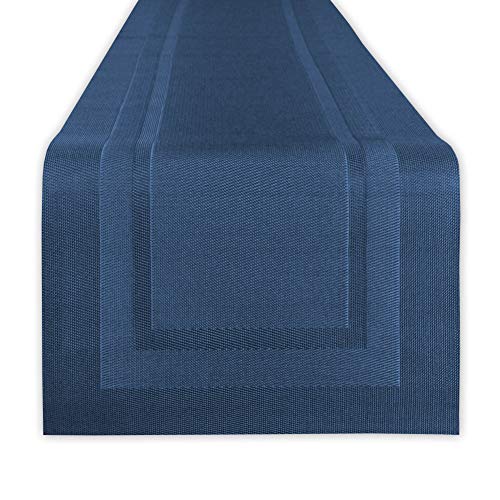 Dii Vinyl Indoor/Outdoor Tabletop, Table Runner, Space Dyed Nautical Blue