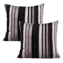 Load image into Gallery viewer, Queenie - 2 Pcs Chenille Stripe Decorative Pillowcase Cushion Cover for Sofa Throw Pillow Case Available in 15 Colors &amp; 5 Sizes (16&quot; x 16&quot; (40 x 40 cm), 010)
