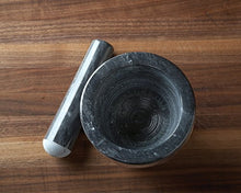 Load image into Gallery viewer, Fox Run 3839 Marble Mortar &amp; Pestle, 3.5 x 4.5 x 4.75 inches, Black
