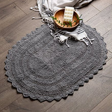 Load image into Gallery viewer, DII Ultra Soft Spa Cotton Crochet Oval Bath Mat or Rug Place in Front of Shower, Vanity, Bath Tub, Sink, and Toilet, 17 x 24&quot; - Gray
