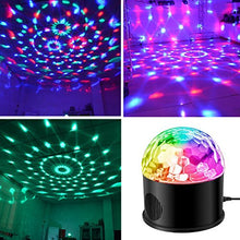 Load image into Gallery viewer, Bluetooth Disco Ball Lights 9 Colors LED Party Lights Sound Activated Rotating Lighs DJ Strobe Club Lamp with Bluetooth Speaker and Remote for Christmas Home KTV DJ Bar Birthday Wedding Dance Show

