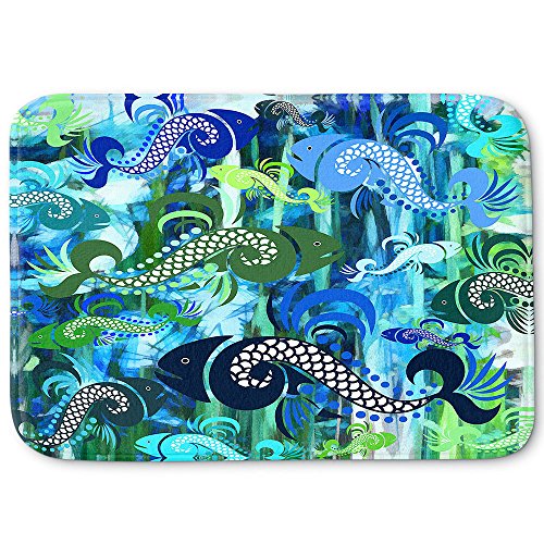 DiaNoche Designs Memory Foam Bath or Kitchen Mats by Angelina Vick - Plenty of Fish in the Sea I, Large 36 x 24 in