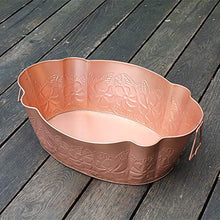 Load image into Gallery viewer, Achla Designs C-52C Embossed Copper Galvanized Oval tub
