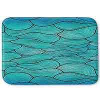 DiaNoche Designs Memory Foam Bath or Kitchen Mats by Pom Graphic Design - Sea Waves Pattern Decorative, Unique Decorative, Stylish, Large 36 x 24 in