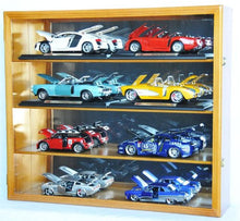 Load image into Gallery viewer, 1/18 Scale Diecast Display Case Cabinet Holder Rack w/UV Protection- Lockable with Mirror Back, Walnut
