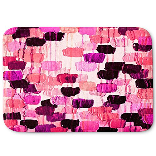 DiaNoche Designs Memory Foam Bath or Kitchen Mats by Julia Di Sano - Flower Brush Pink, Large 36 x 24 in