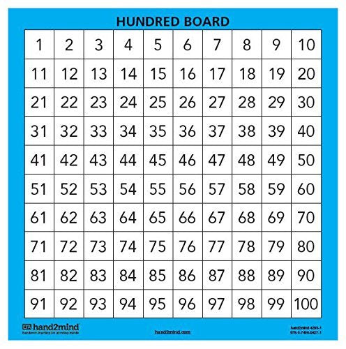 hand2mind 4290 Laminated Hundred Boards (Pack of 10)