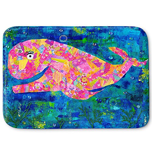 DiaNoche Designs Memory Foam Bath or Kitchen Mats by Michele Fauss - Wilma the Whale, Large 36 x 24 in