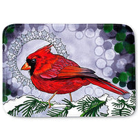 DiaNoche Designs Memory Foam Bath or Kitchen Mats by Rachel Brown - Cosmo Cardinal, Large 36 x 24 in