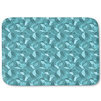 DiaNoche Designs Memory Foam Bath or Kitchen Mats by Julia Grifol - Blue Leaves, Large 36 x 24 in