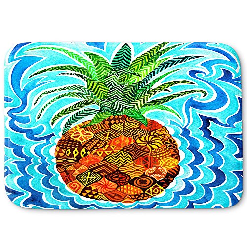 DiaNoche Designs Memory Foam Bath or Kitchen Mats by Rachel Brown - Psychedelic Pineapple, Large 36 x 24 in