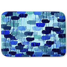 Load image into Gallery viewer, DiaNoche Designs Memory Foam Bath or Kitchen Mats by Julia Di Sano - Flower Brush Blue, Large 36 x 24 in
