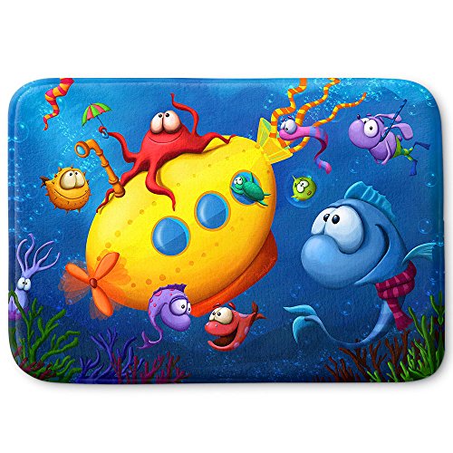 DiaNoche Designs Memory Foam Bath or Kitchen Mats by Tooshtoosh - Sea Life, Large 36 x 24 in