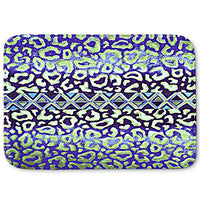 DiaNoche Designs Memory Foam Bath or Kitchen Mats by Julia Di Sano - Leopard Trail Blue, Small 24 x 17 in
