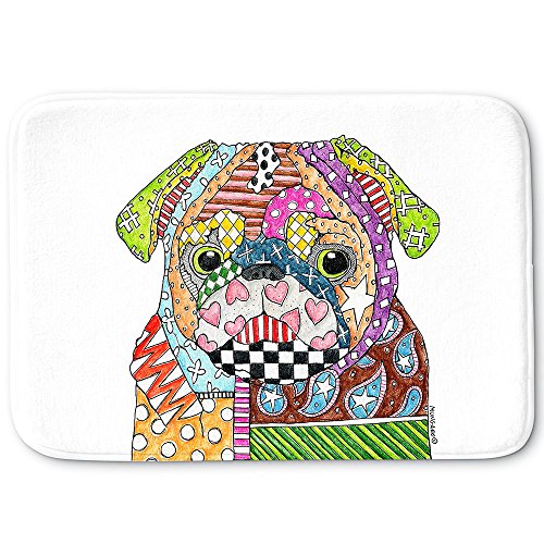 DiaNoche Designs Memory Foam Bath or Kitchen Mats by Marley Ungaro - Pug Dog, Large 36 x 24 in