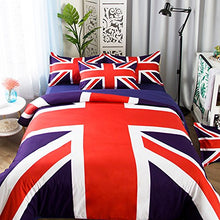 Load image into Gallery viewer, Newrara Union Jack Duvet Cover Set Queen Size 3 Pieces 100% Cotton
