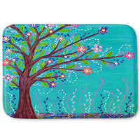 DiaNoche Designs Memory Foam Bath or Kitchen Mats by Sascalia - Happy Tree, Large 36 x 24 in