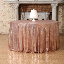 Load image into Gallery viewer, PartyDelight Sequin Tablecloth, Round, 90&quot;, Rose Gold
