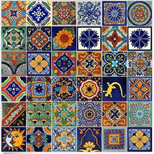 Load image into Gallery viewer, Color y Tradicion 100 Mexican Ceramic Tiles Handmade Talavera Tiles
